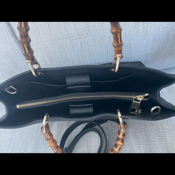 Gucci - Calfskin Medium Bamboo Shopper Tote - Picture 5 of 6